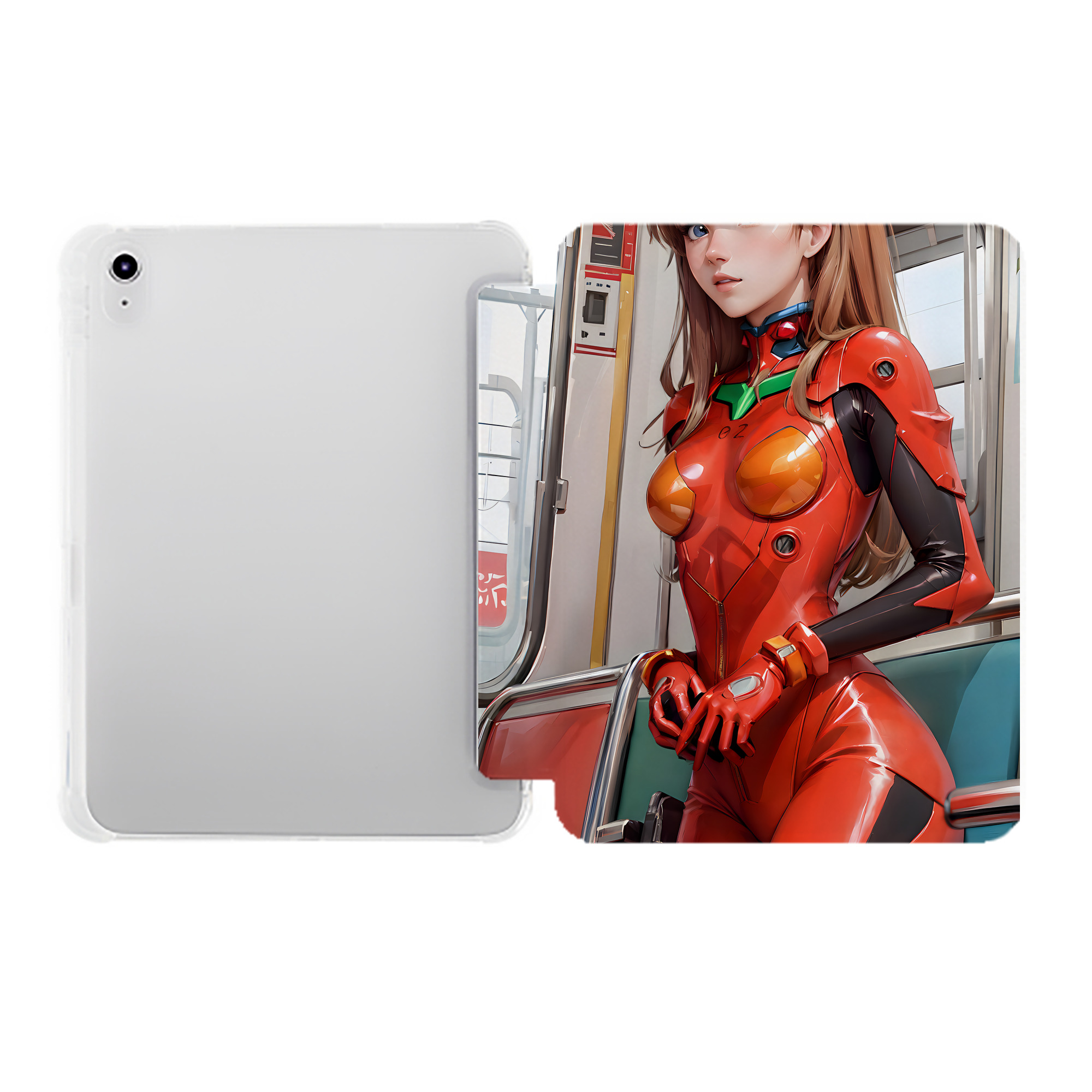（画像用） EVA 新世紀エヴァンゲリオン IPad ケース ペン収納付き 三つ折りスタンド PUレザー×シリコン 対応機種9.5/10.5/10.9インチ